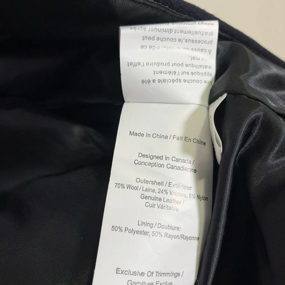 DANIER  | WOOL COAT CONTRAST LEATHER SLEEVES - Picture 10 of 15